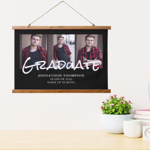 3 Photo Collage Graduation Hanging Tapestry