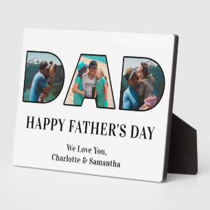 3 Photo Collage Happy Father's Day Photo Cutout Plaque