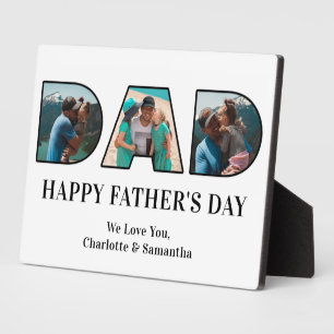 3 Photo Collage Happy Father's Day Photo Cutout Plaque