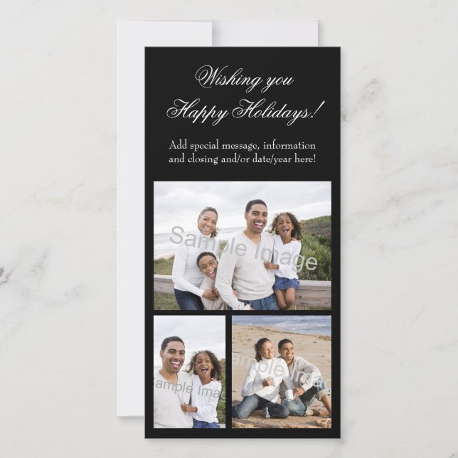 3-Photo Collage Holiday Card (Front)