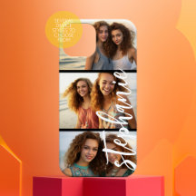 3 Photo Collage - Horizontal Pics with Custom Name