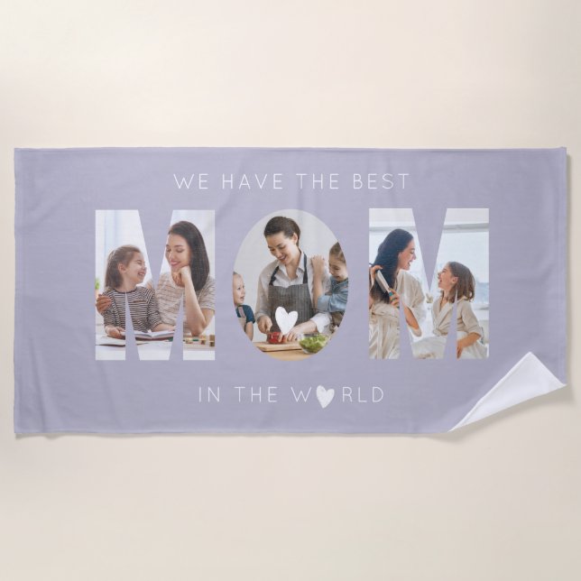 3 photo collage mum beach towel (Front)