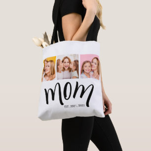 3-Photo Collage Mum Est Elegant Practical Gift Tote Bag