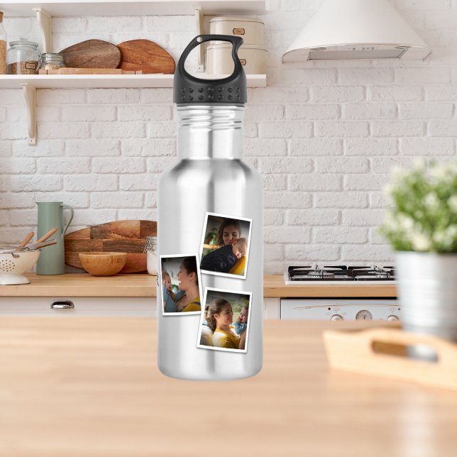 3 Photo Collage Mum Family Memorable Mother's Day 532 Ml Water Bottle (Creator Uploaded)