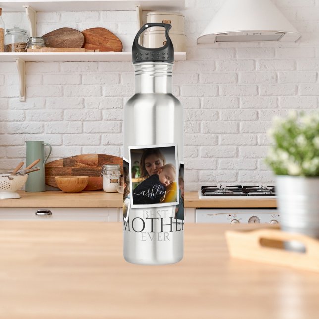 3 Photo Collage Mum Family Memorable Mother's Day 710 Ml Water Bottle (Creator Uploaded)