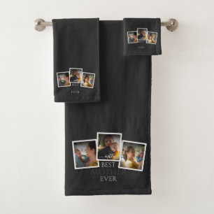3 Photo Collage Mum Family Memorable Mother's Day Bath Towel Set