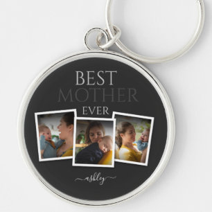 3 Photo Collage Mum Family Memorable Mother's Day Key Ring