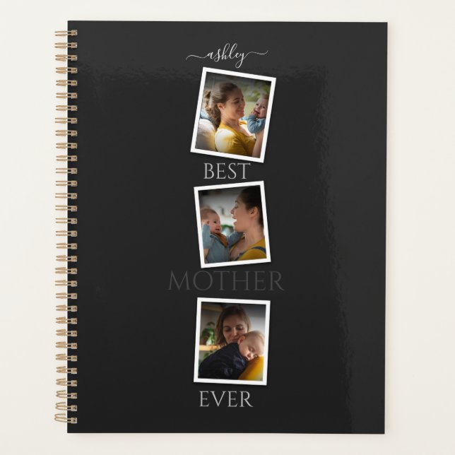 3 Photo Collage Mum Family Memorable Mother's Day Planner (Front)