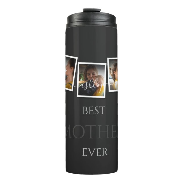 3 Photo Collage Mum Family Memorable Mother's Day Thermal Tumbler (Front)