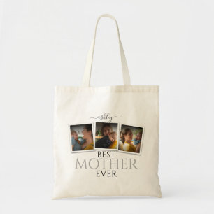 3 Photo Collage Mum Family Memorable Mother's Day Tote Bag