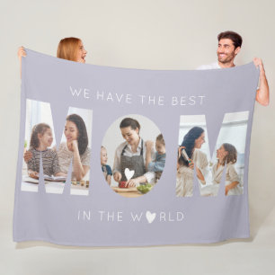 3 photo collage mum fleece blanket