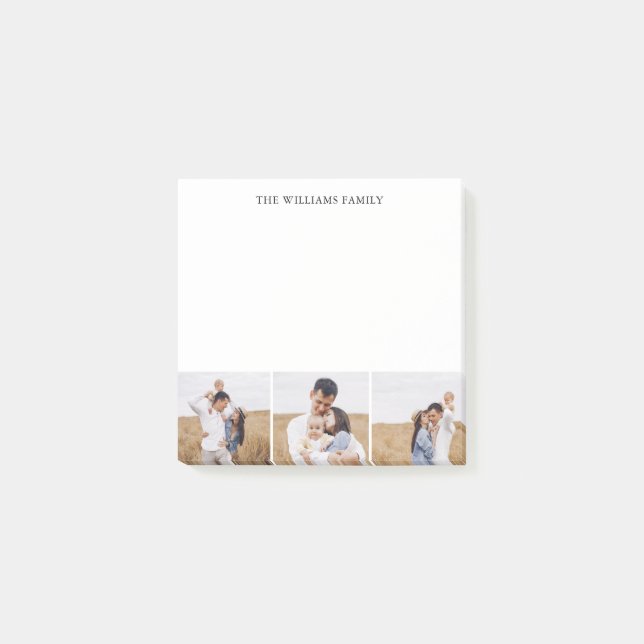 3 Photo Collage Personalised Post-it Notes (Front)