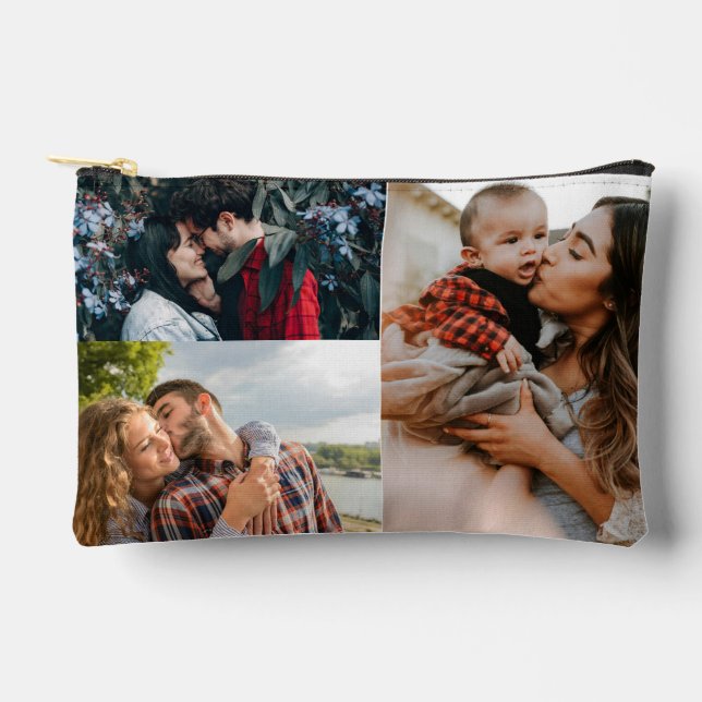 3 Photo Collage Template Personalised Accessory Pouch (Front)