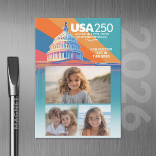 3 Photo Collage - USA 250 Capital Dome America Magnetic Invitation