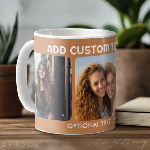 3 Photo Collage with 2 places for Type Coffee Mug