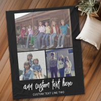 3 Photo Collage with Script Text - black white