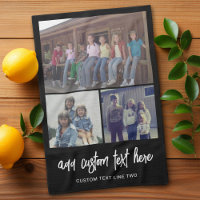 3 Photo Collage with Script Text - black white