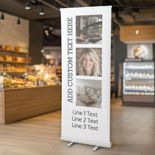 3 Photo Collage - you can change background colour Retractable Banner