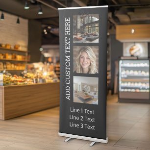 3 Photo Collage - you can change background colour Retractable Banner