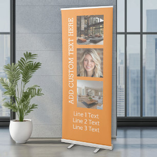 3 Photo Collage - you can change background colour Retractable Banner