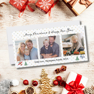 3 Photo Colourful Aeroplanes Christmas Tree Aviati Holiday Card