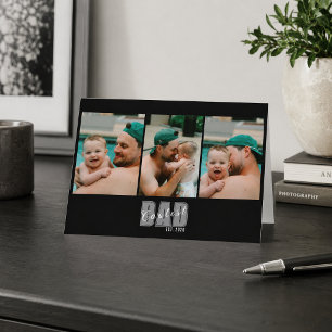 3 Photo Coolest Dad Est. Custom Year - Dad Gift Holiday Card