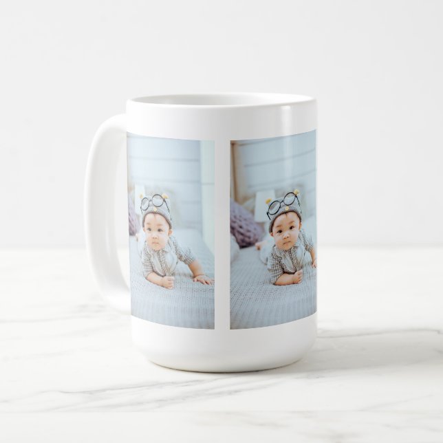  3 Photo Custom Collage Personalised Coffee Mug (Front Left)