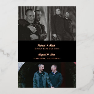 3 Photo Custom Colour Black Save the Date