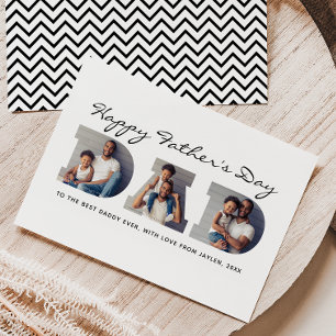 3-Photo "Dad" Cutout Personalised Father's Day Holiday Card