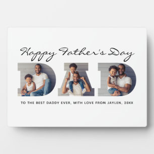 3-Photo "Dad" Cutout Personalised Father's Day Plaque