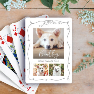 3 Photo Dog Grey Doodles Mum Favourite Child White Playing Cards