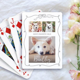 3 Photo Dog Grey Doodles White Mum Favourite Child Playing Cards