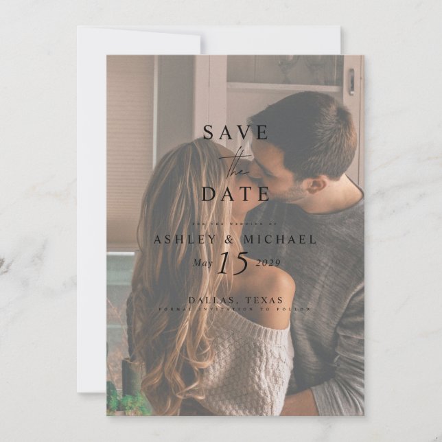 3 Photo Elegant Wedding Website QR Code  Save The Date (Front)