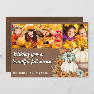 3 Photo Fall Halloween Thanksgiving  Card
