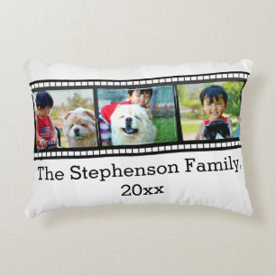 3-Photo film strip personalised photo Decorative Cushion
