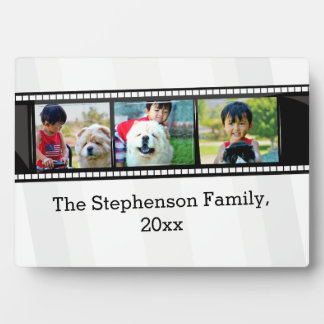 3-Photo film strip personalised photo Plaque