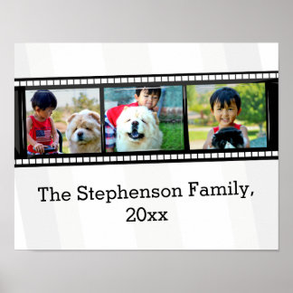 3-Photo film strip personalised photo Poster