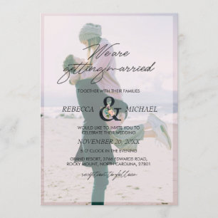 3 Photo Floral Ampersand We are Getting Married Invitation