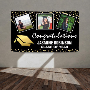 3 Photo Gold Graduate Graduation 2024 Banner