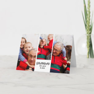 3 Photo Grandad Established Bold White Typography Card