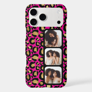 3 Photo Hot Pink And Gold Leopard Print