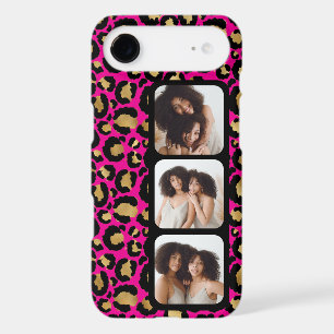3 Photo Hot Pink And Gold Leopard Print