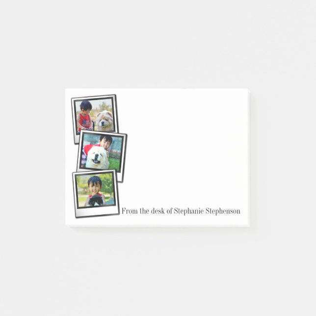 3-Photo instant frame personalised photo Post-it Notes (Front)