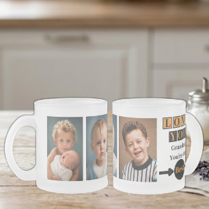 3 photo love you grandad orange frosted glass coffee mug