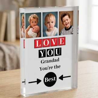 3 photo love you grandad red block