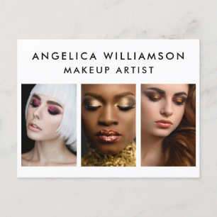 3 Photo Makeup Artist Business Postcard