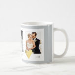3 Photo Mug | Custom Colour Personalised Love Mug<br><div class="desc">Gold hearts with the word love with 3 photo frames and your own photos.  Customise with your own text with couples names,  wedding date etc.  You can also change the background colour and mug style options.

Photo courtesy of Leeds Wedding Photographer,  John Hope. Visit him at http://www.johnhopephotography.com</div>