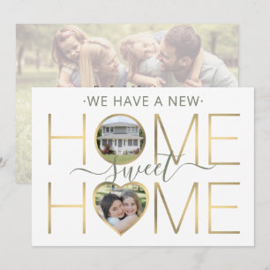 3 Photo New Home Sweet Home Change of Address Announcement