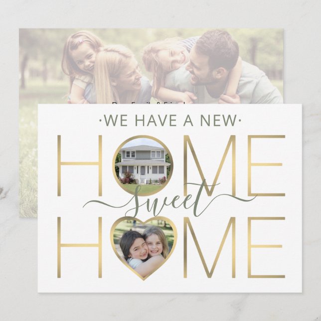 3 Photo New Home Sweet Home Change of Address Announcement (Front/Back)