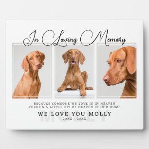 3 Photo Pet Loss Gift for Dog & Cat - Pet Memorial Plaque